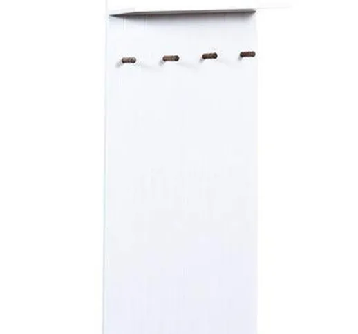 Esidra Morris A03 Appendiabiti, Legno massello, Bianco, 64 x 22 x 145 cm