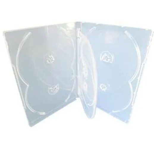 1 custodia per CD DVD / BLU RAY 14 mm trasparente DVD 6 vie per 6 dischi, marca Dragon Tra...