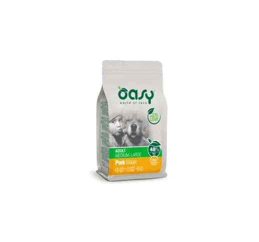 OASY One Protein Secco Cane Al Maiale 12Kg Alimenti Secchi Monoproteici Per Cani