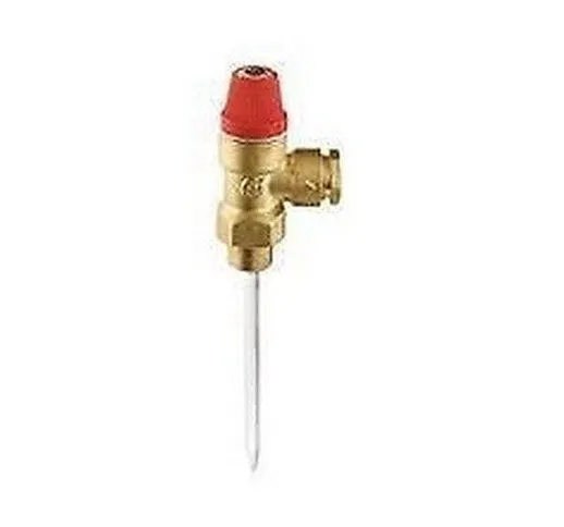 309400 Valvola di sicurezza temperatura pressione 1/2" M x Ø 15 10 bar CALEFFI