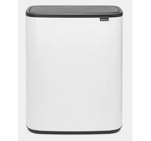 Brabantia Bo Touch Bin Pattumiera, Metallo, Bianco, 2 x 30 Litri