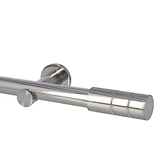 Sento Kit Bastone per Tende in metallo 25mm Acciaio Inox Modern Montaggio a Muro 180 cm IL...