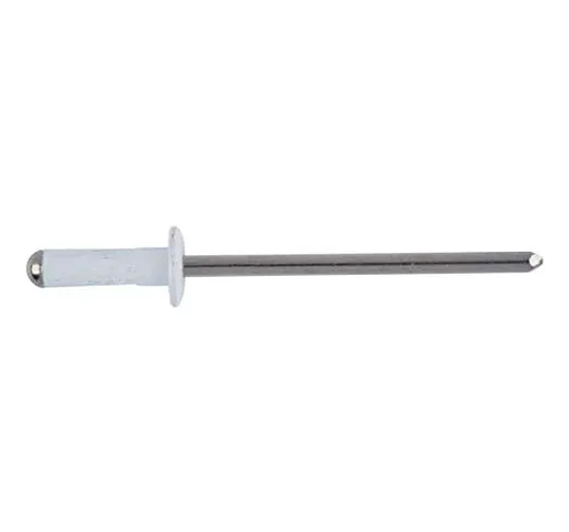 SACTO RIVETTO RIVETTI IN ALLUMINIO CHIODO ACCIAIO ZINCATO TESTA BIANCA RAL 9010-4 mm-14 mm...