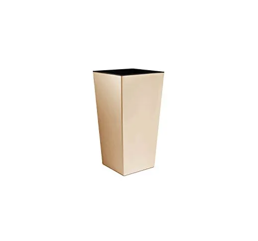 Vaso per piante Urbi Square 4 Lt con inserto, altezza 26,5 cm colore: beige