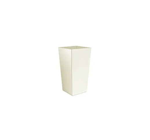 Vaso per piante Urbi Square 2 Lt con inserto, altezza 20 cm colore: crema