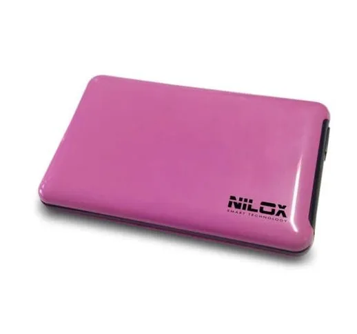Nilox - Box Vuoto per Hard Disk 2.5 Pollici, USB 3.0, Colore: Viola/Fucsia Viola/Fucsia