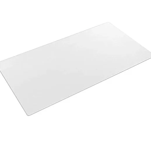 Tappetino da scrivania trasparente da 90 x 40 cm, in PVC testurizzato, impermeabile, con b...