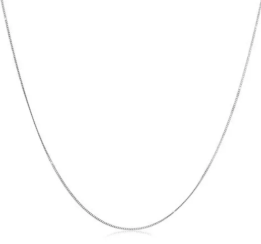 Miore - Collana a maglia barbazzale in oro bianco 14 carati 585, lunghezza 45 cm