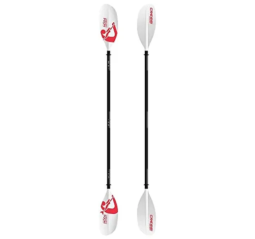 Cressi Mod4 Paddle, Pagaia a Doppia Pala per Kayak Unisex Adulto, Bianco/Rosso/Nero, Unica