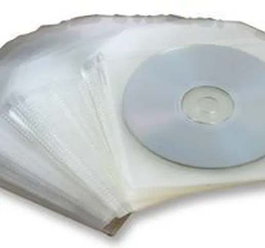 Custodie per CD/DVD a bustina in polipropilene 120 micron. Pacco da 100