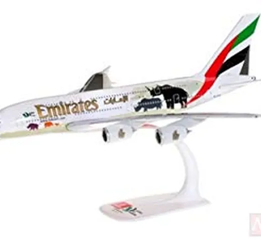 Herpa MODELLINO in Scala Compatibile con Airbus A380 Emirates United for Wildlife 1:250 HP...
