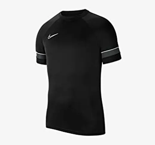 Nike Dri-Fit Academy 21, Maglia Manica Corta Uomo, Nero/Bianco/Antracite/Bianco, S