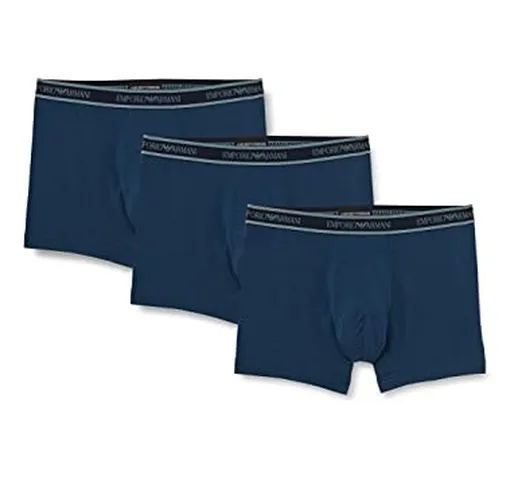 Emporio Armani 3-Pack Boxer Core Logoband, Boxer, Uomo, Blu (Abyss), S