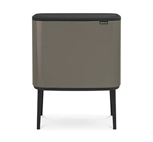 Brabantia Bo Touch Bin Pattumiera, Metallo, Platinum, 11 + 23 Litri