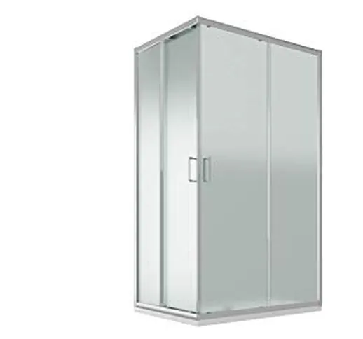 Box Doccia 70x90 Altezza 190cm Angolare Apertura Scorrevole Vetro Temperato 6mm Opaco Prof...