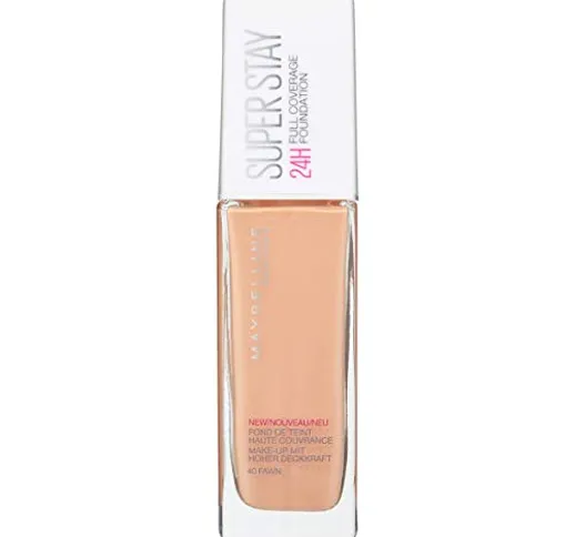 Maybelline New York Super Stay 24H Fondotinta Liquido Lunga Tenuta, 40 Fawn