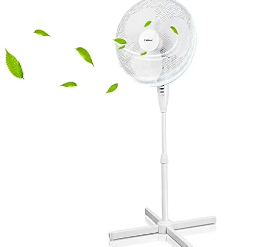 Aigostar Daisy Ventilatore a piantana Motore statico antirumore 40W Ampia pala 45 cm Grand...