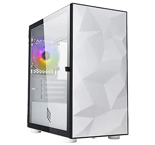 Noua Fobia L9 Bianco Case Micro ATX per PC Gaming Mini Tower 0.60MM SPCC Ventola White RGB...