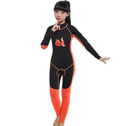 DHTOMC Muta da Sub per Bambini Vestito di Nuoto for Bambini Muta Surf Suit Protezione Sola...