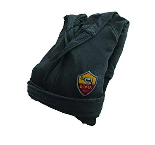 A.S. ROMA Accappatoio Premium, Nero, XL