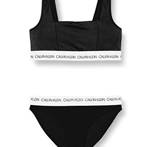 Calvin Klein Bralette Bikini Set Costume da Bagno, Nero (Pvh Black 050000 Beh), (Taglia Un...