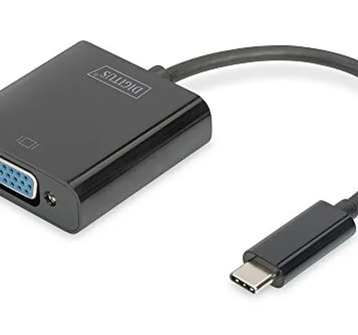 Digitus DA-70853 cavo e adattatore video 0,15 m USB C VGA (D-Sub) Nero