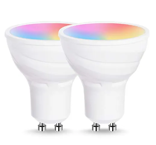 Lohas Smart Lamp Spotlight, Lampadina a LED con attacco GU10, multicolore RGB + bianco, po...