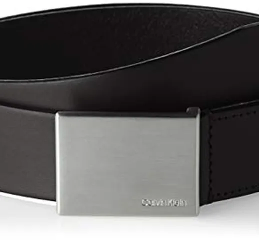 Calvin Klein Formal Plaque Belt 3.5cm Cintura, Nero (Black 001), 6 (Taglia Produttore: 90)...