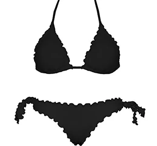 Bikinicolors Bikini Triangolino Frou Frou con Slip o Brasiliana | Made in Italy S con Slip...