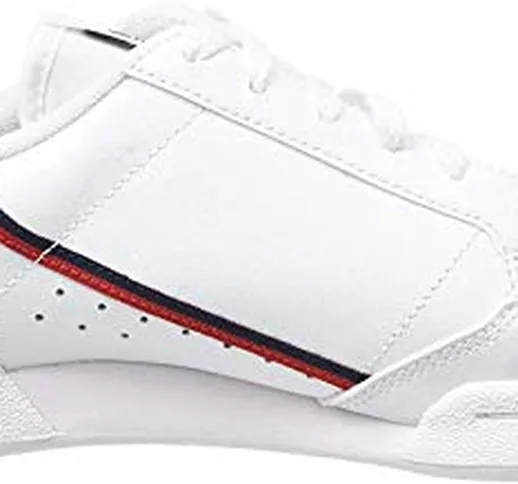 Adidas Continental 80 J, Scarpe da ginnastica Unisex Bambini, Bianco Ftwr White/Scarlet/Co...