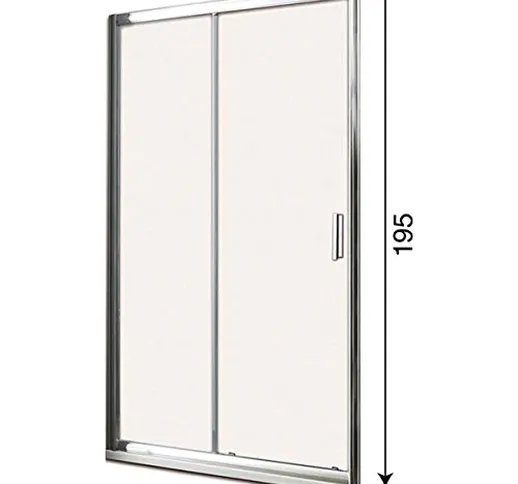 Box doccia porta scorrevole per nicchia profilo cromato altezza 190 cristallo 6mm anticalc...