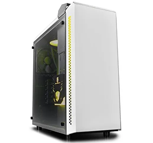 Deepcool Baronkase Liquid White Computer Case da Gaming Midi-Tower in Alluminio con Dissip...