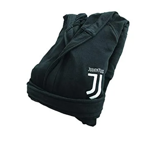 Juventus FC Accappatoio Premium, Cotone, Nero, M