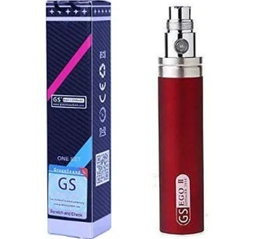 Batteria GS Ego II da 2200 mAh, per sigaretta elettronica, colore rosso, batteria grande E...