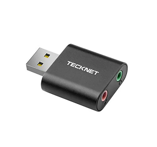 TECKNET Adattatore Audio Esterno, USB Scheda Audio Esterna Stereo for Windows, Mac, Plug &...