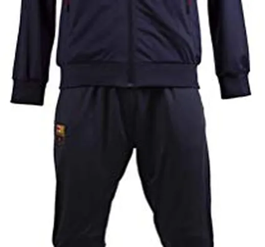 Tuta Completa FCB Barcellona Adulto Abbigliamento Calcio Barca PS 24322 (S, Navy)