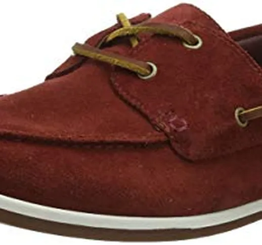 Clarks Pickwell Sail, Scarpe e Borse Uomo, Rosso (Red Suede Red Suede), 41 EU