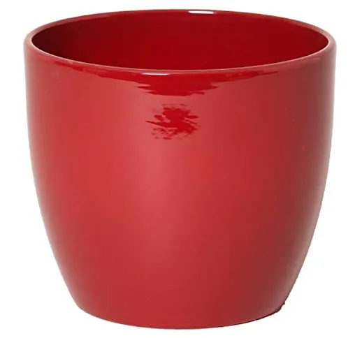 INNA-Glas Vaso da Piante Ceramica, Rosso Vino, 22,5cm, Ø25cm - portavasi/vasi per Piante