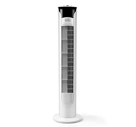 BLACK+DECKER BXEFT47E Ventilatore a Torre Oscillante Silenzioso, Altezza 81 cm, senza Tele...
