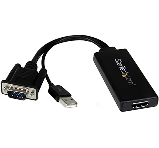 StarTech.com Adattatore Convertitore VGA a HDMI con supporto Audio via USB - Cavo Converti...