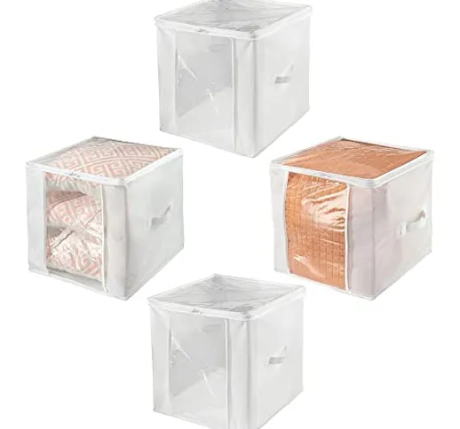 mDesign Set da 4 Organizer Box con Cerniera – Contenitore portaoggetti in polipropilene tr...