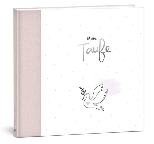 MINTKIND® Libro degli ospiti "Meine Taufe" rosa ragazza I battesimo, battesimo, album batt...