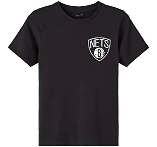 Name It Nkmabdiel NBA SS Top Box OUS T-Shirt, Nero, 146 cm-152 cm Bambini e Ragazzi