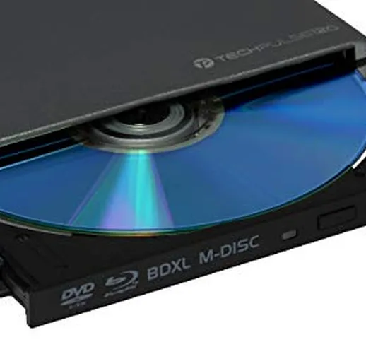 techPulse120 USB 3.0 3D Masterizzatore esterno Blu-Ray Burner M-Disc BDXL Superdrive Bluer...