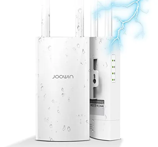 JOOWIN Access Point WiFi Esterno WiFi Extender Esterno 1200Mbps Dual Band 5GHz & 2.4GHz Am...