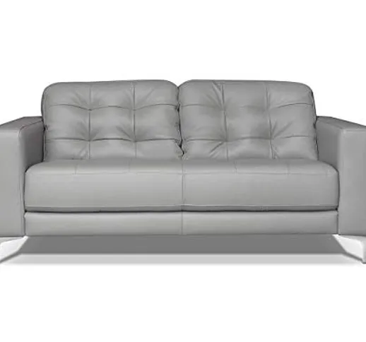 Marchio Amazon - Alkove, divano in pelle modello Holt, stile moderno, 2 posti, colore grig...