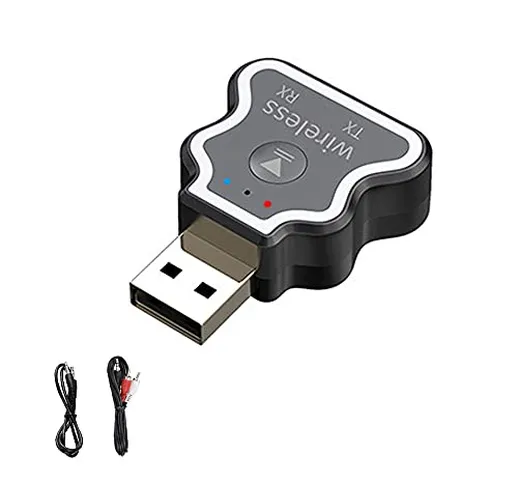 Adattatore Wireless USB Bluetooth 5.0, Trasmettitore e Ricevitore Adattatore Audio Wireles...