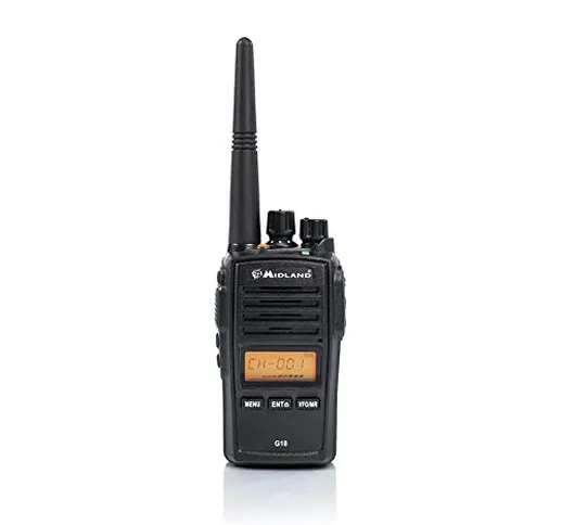 Midland G18 Radio Ricetrasmittente Walkie Talkie - 1 Ricetrasmettitore Semi Professionale,...