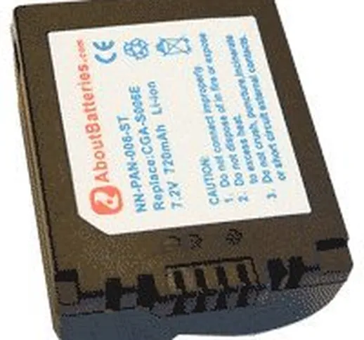 Batteria per Panasonic DMC-FZ28, 7,2 V, 710 mAh, agli ioni di litio