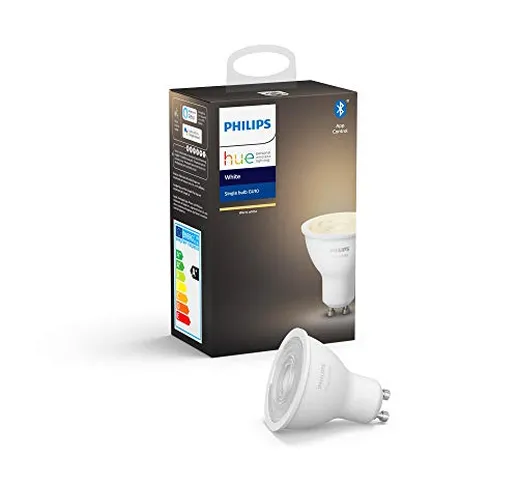 Philips Lighting Hue White Faretto LED Connesso, con Bluetooth, Attacco GU10, Dimmerabile,...
